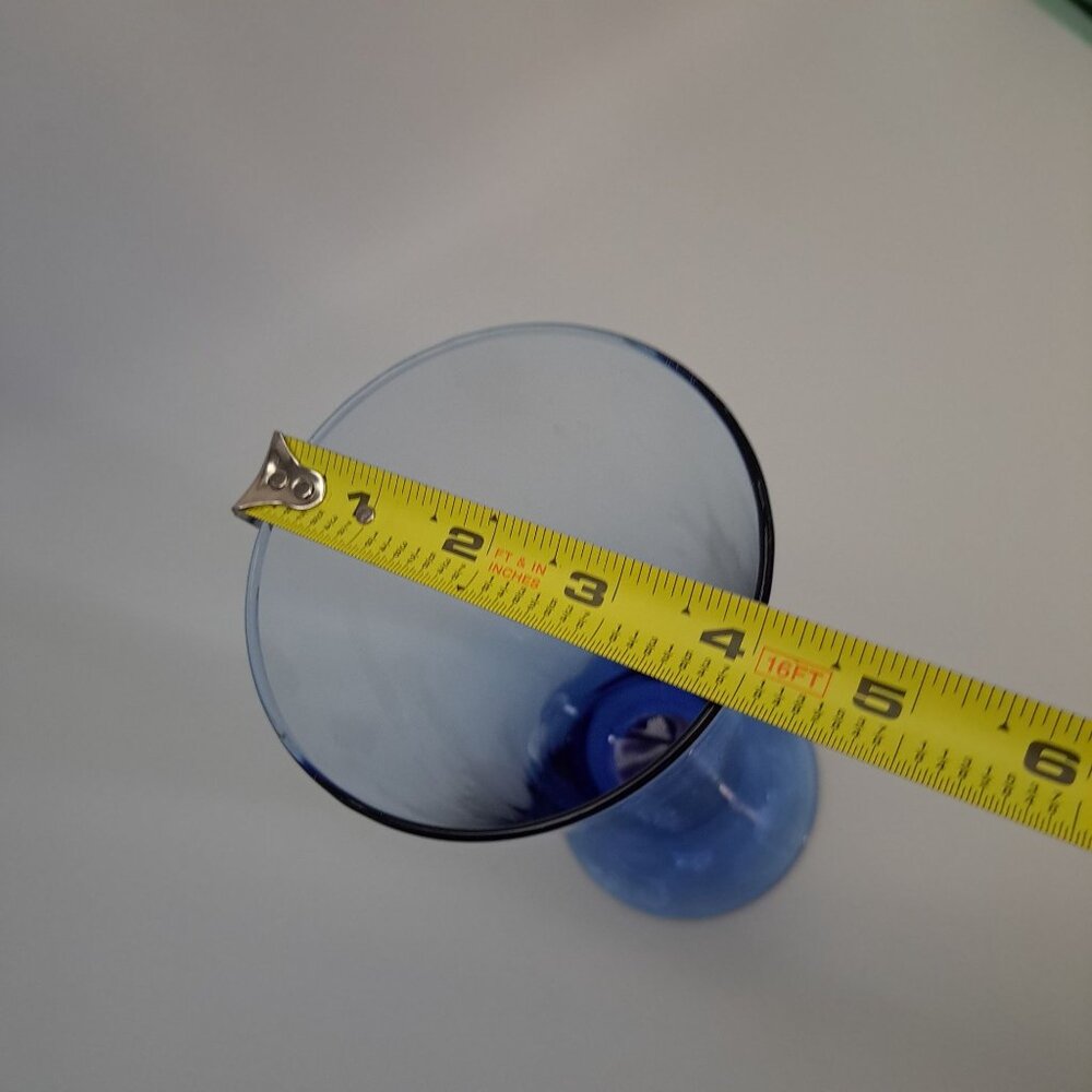 Blue Iced Tea Glass With Flared Rim & Sturdy Base Mexico - Picture 7 of 8